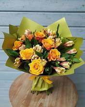 Букет цветов из:  Альстромерии и Розы #REPLACE_PRED# Багане