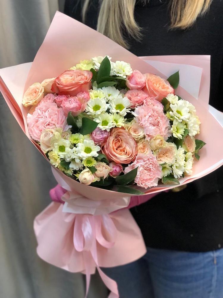 Букет цветов из: Гвоздики, Розы и Хризантемы в Багане