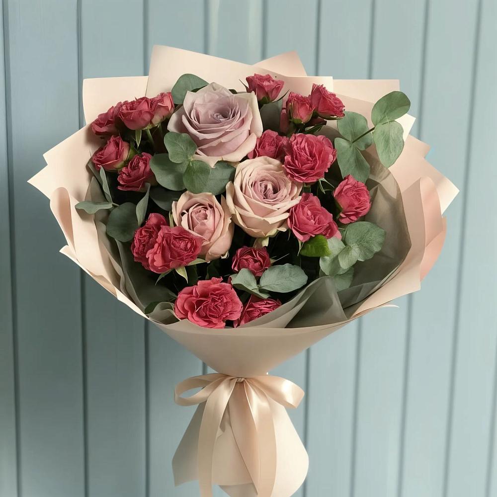 Букет цветов из: Гвоздики и Розы в Багане