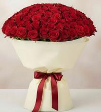 Букет 101 Красная роза Милано в Багане