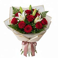 Букет цветов из:  Лилии и Розы #REPLACE_PRED# Багане