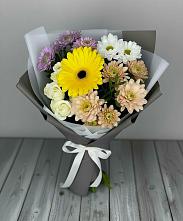 Букет цветов из:  Розы, Герберы и Хризантемы в Багане
