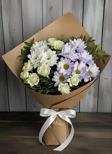 Букет цветов из:  Хризантемы и Розы в Багане