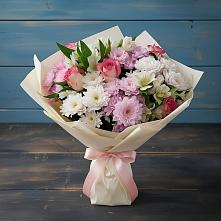 Букет цветов из:  Хризантемы, Альстромерии и Розы в Багане