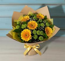 Букет цветов из:  Герберы и Хризантемы в Багане