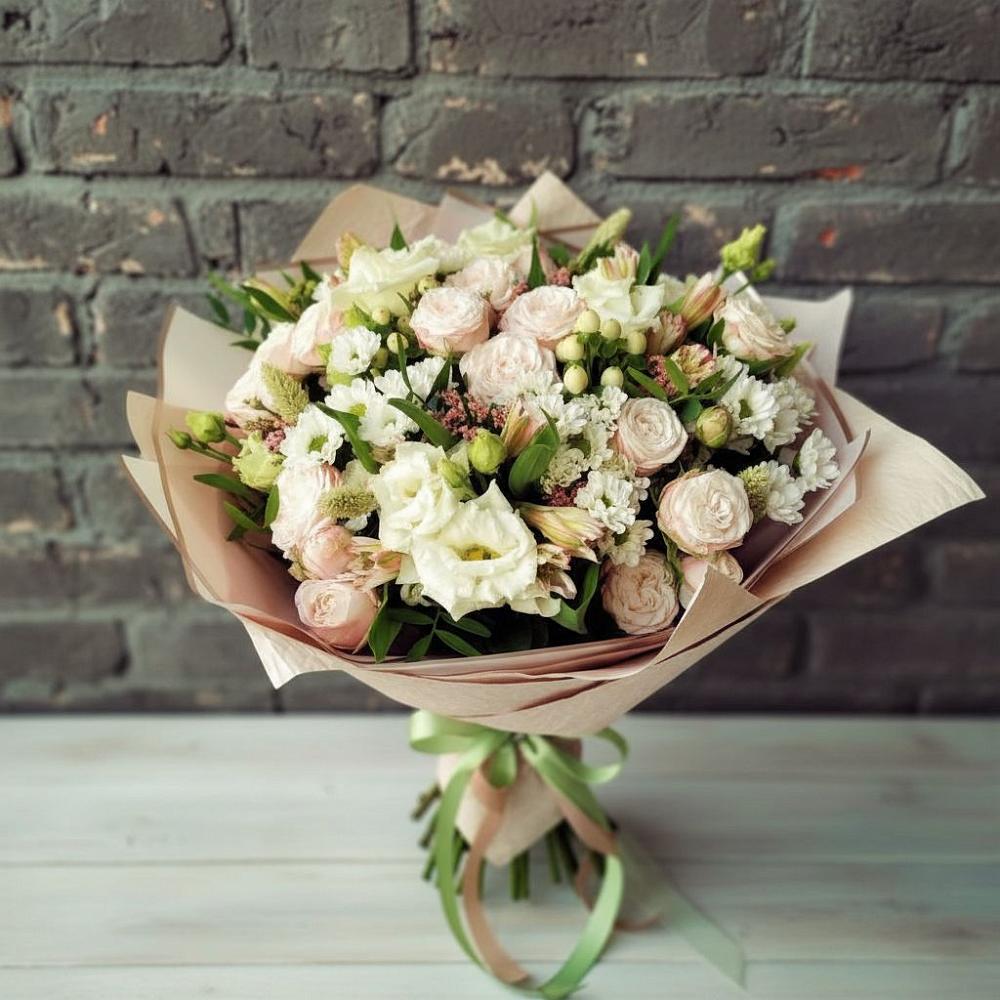 Букет цветов из: Альстромерии, Розы и Хризантемы в Багане