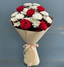 Букет цветов из:  Розы и Хризантемы в Багане