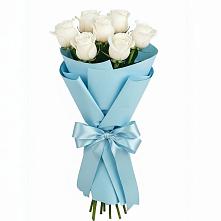 Букет 7 белых роз Проуд в Багане