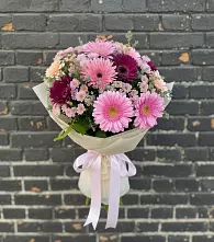 Букет цветов из:  Герберы и Хризантемы в Багане