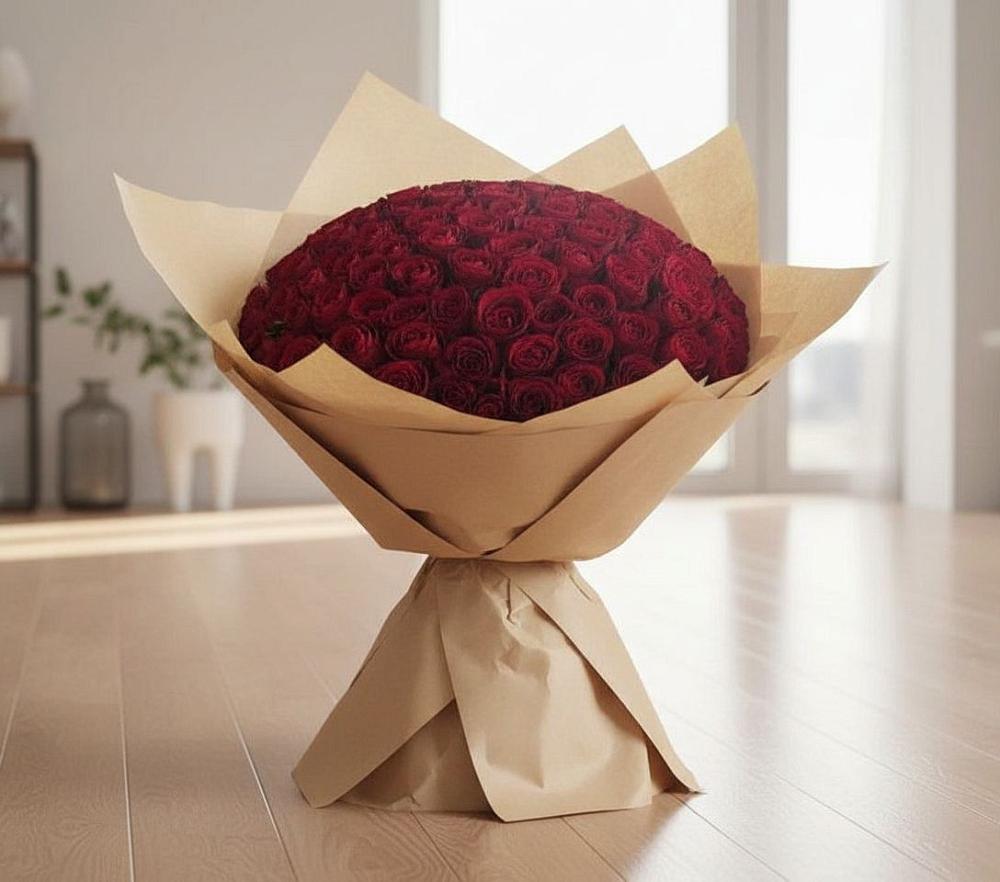 Букет 101 Красная роза в Багане