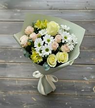 Букет цветов из:  Альстромерии, Розы и Хризантемы #REPLACE_PRED# Багане