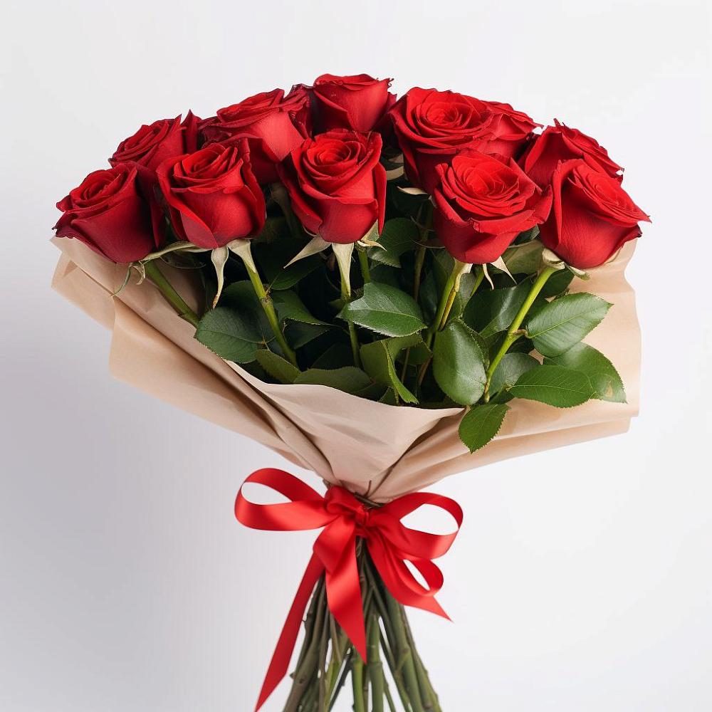 Букет 11 Красных роз Эдлесс Лав в Багане